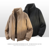 709-MY1828-P165 冬季新款 白底 美式极简风两面穿毛呢保暖外套,男装棉衣,星座709, 709-MY1828-P165 冬季新款 白底 美式极简风两面穿毛呢保暖外套,男装棉衣,星座709,