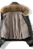 709-MY1830-P195冬季新款白底美式休闲可拆卸毛领连帽棉服，男装棉衣，星座709