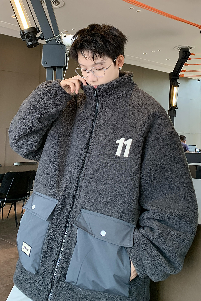 709-MY1622-P135冬季羊羔毛立领刺绣大口袋加厚棉衣外套男,男装棉衣,星座709