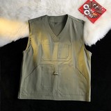 709-MJ20-P60春秋复古简约v领机能潮流工装百搭日系马甲平铺，男装工装外套，星座709