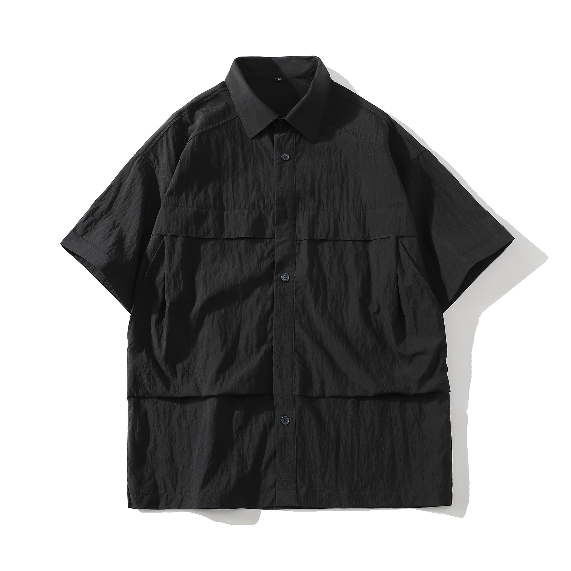 709-TZ12-P110白底夏季新款透气薄款宽松翻领衬衣休闲套装,男装休闲套装,星座709