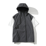 709-MJ93-P70白底新款春季纯色简约连帽无袖防晒马甲，男装防晒衣，星座709