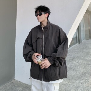 709-JK31-P135 单人 秋季新款 阔版纯色立领夹克图片