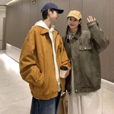 709-JK836-P95春秋休闲麂皮绒开衫翻领纯色百搭夹克外套情侣，男装夹克，星座709