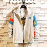 709-JK97-P80原创港风夹克拼色开衫潮流休闲百搭外套简约挂拍，男装夹克，星座709