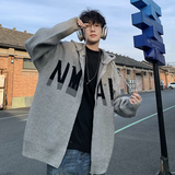 709-MY102-P105春秋情侣毛衣连帽针织衫慵懒风休闲开衫男，男装针织衫/毛衣，星座709