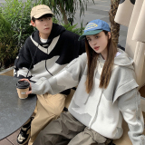 709-MY63-P110春秋连帽休闲假两件扣子袖设计针织毛衣男情侣图，男装针织衫/毛衣，星座709