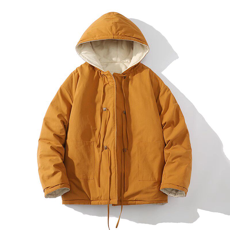 709-MY1000-P130冬季白底双面穿全棉加厚开衫连帽溜肩棉衣男,男装棉衣,星座709