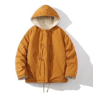 709-MY1000-P130 冬季白底双面穿全棉加厚开衫连帽溜肩棉衣男图片