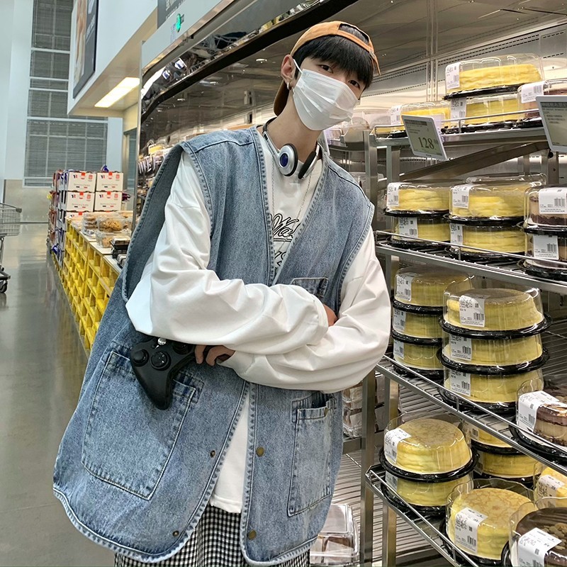 709-MJ18-P65春秋休闲潮流百搭工装机能纯棉牛仔马甲单人,男装工装外套,星座709