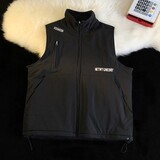 709-MJ21-P70双面穿针织梳织合拼百搭宽松休闲开衫马甲外套平铺，女装短外套，星座709
