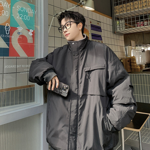 709-MY1637-P150冬季情侣美式立领飞行夹克棉衣加厚羊羔毛外套男