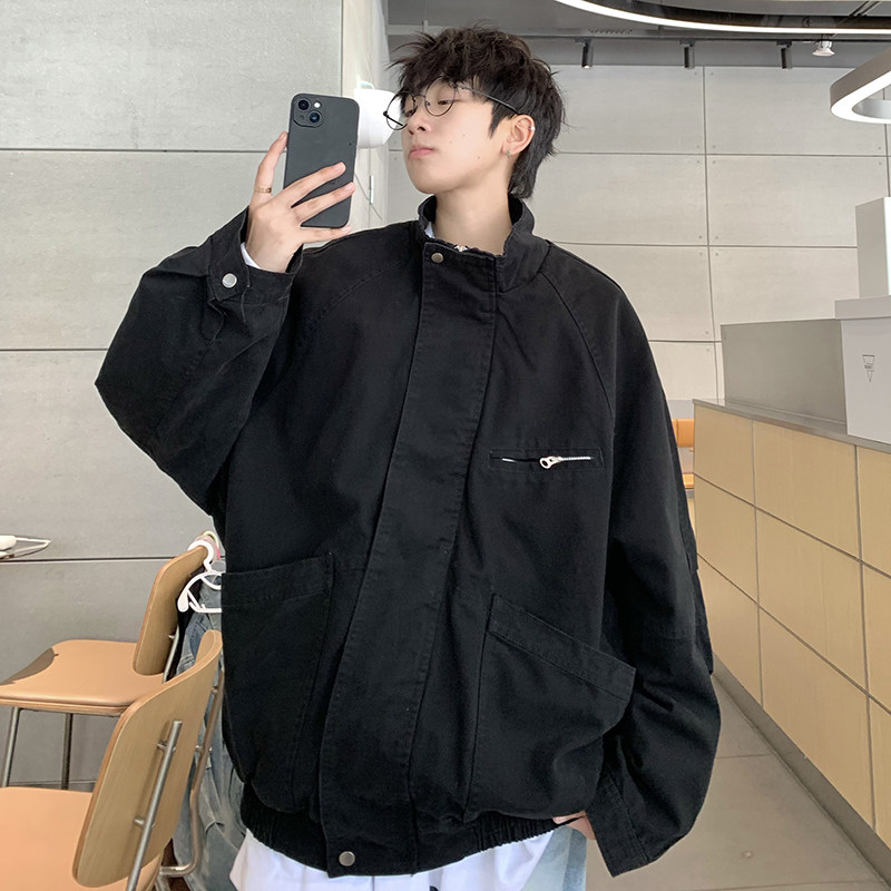 709-JK908-P130春秋情侣全棉水洗做旧立领工装夹克外套男,男装夹克,星座709