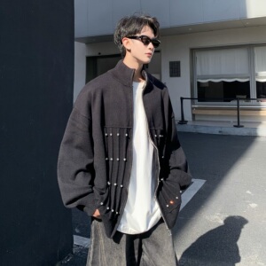 709-MY110-P115 单人 秋季新款休闲立领针织衫开衫毛衣图片