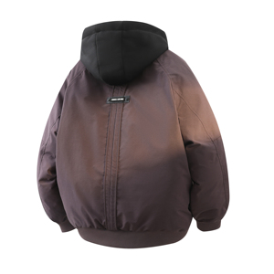 709-MY1823-P140 冬季新款 白底 高级感假两件拼接连帽棉服图片
