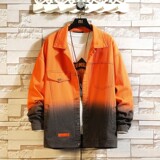 709-JK807-P105春秋牛仔扎染渐变印花百搭宽松休闲夹克外套挂拍，男装夹克，星座709