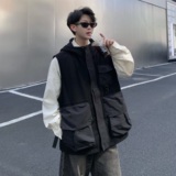 709-MJ110-P100单人春季新款阔版休闲针织工装马甲，男装工装外套，星座709