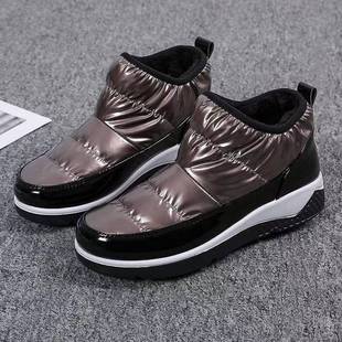 日韩外贸加绒加棉短筒雪地靴女跨境大码 wish 圆头保暖加厚厚底棉鞋