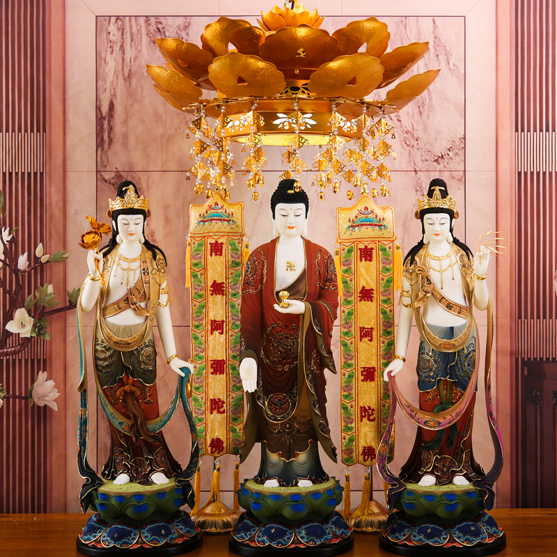 寺庙佛堂供佛观音桌面宝幢法幢竖幡阿弥陀佛释迦佛圣号摆件经幡