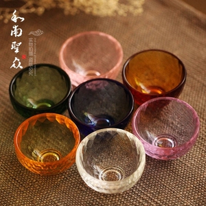 家用佛堂供佛摆件七色水晶酥油灯座蜡烛台七供水杯碗中号整套包邮