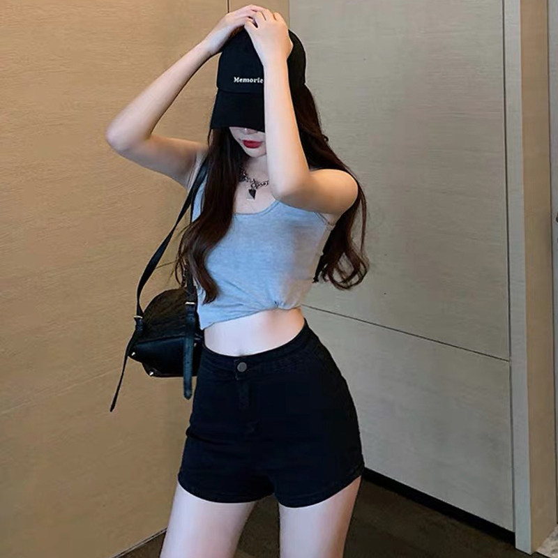 牛仔超短裤女 包臀春夏显瘦性感辣妹弹力a字高腰紧身热裤打底裤潮