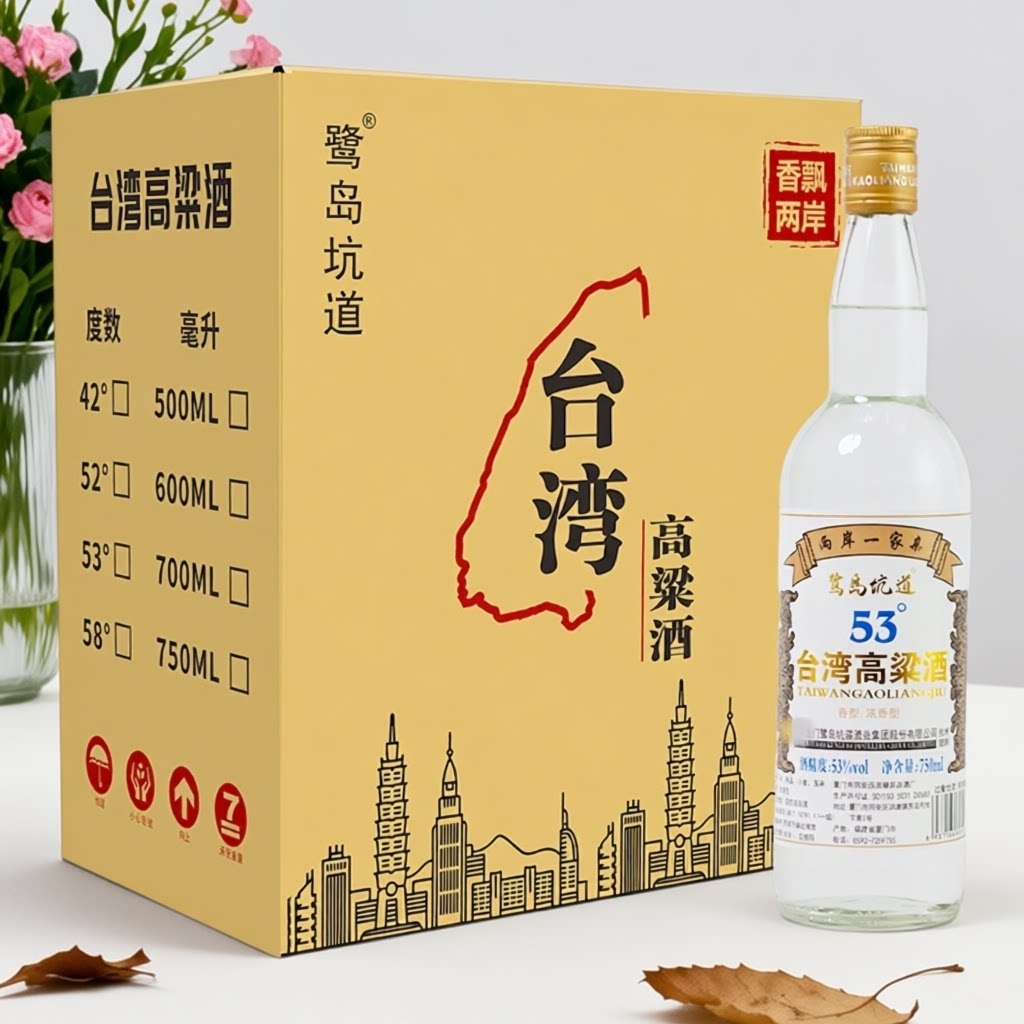 鹭岛坑道台湾高粱酒53度纯粮食浓香型白酒老百姓口粮酒4500ml整箱