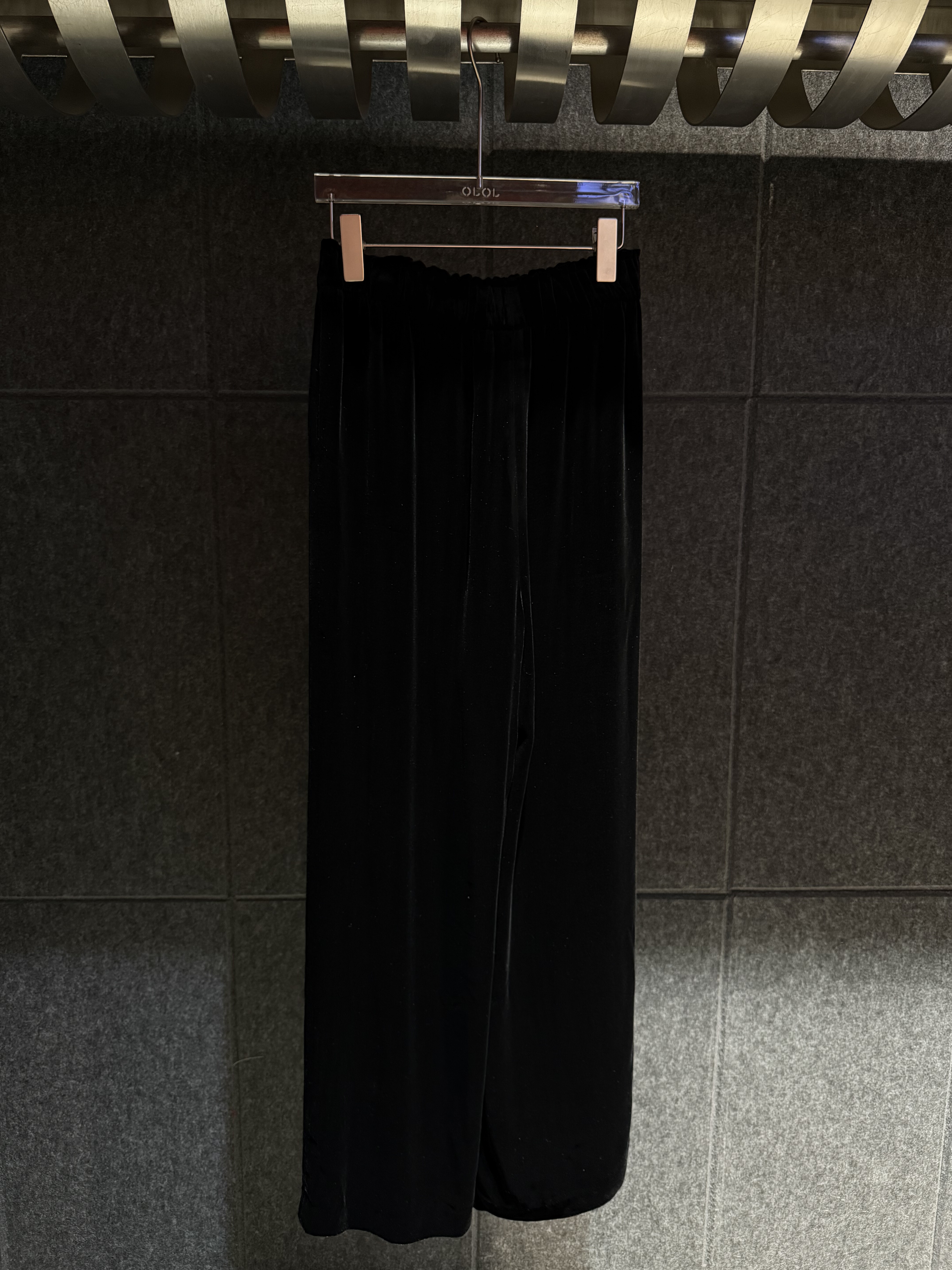 玉琼 LA MAISON JADE玉琼黑白直筒松紧腰阔腿裤