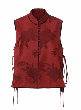 【JOJO官方授权】 JUNYANG杨君  春茂满庭中式立领直襟马甲