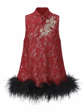 【JOJO官方授权】 JUNYANG杨君 云裳墨羽中式立领如意襟马甲