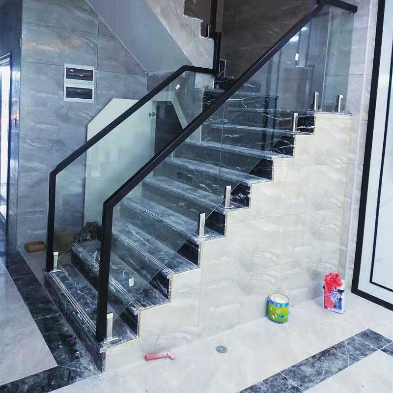 海口玻璃扶手护栏家用室内三亚包安装自建房复式别墅实木楼梯扶手