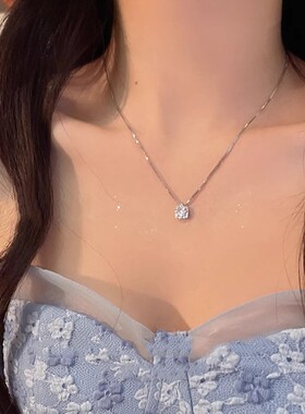 钛钢不掉色纯欲天花板~闪耀锆石轻奢锁骨链项链女ins潮精致气质