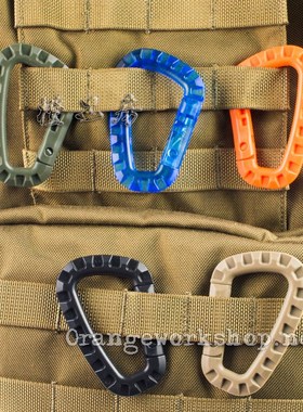 ITW Ghillie Tex轻量中型战术挂扣外挂大D扣非登山扣扣具塑钢材质