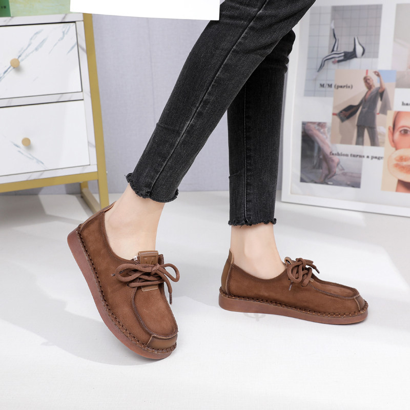 富丽复古女鞋24新品牛筋软底真皮时尚潮流商场同款单鞋778-278