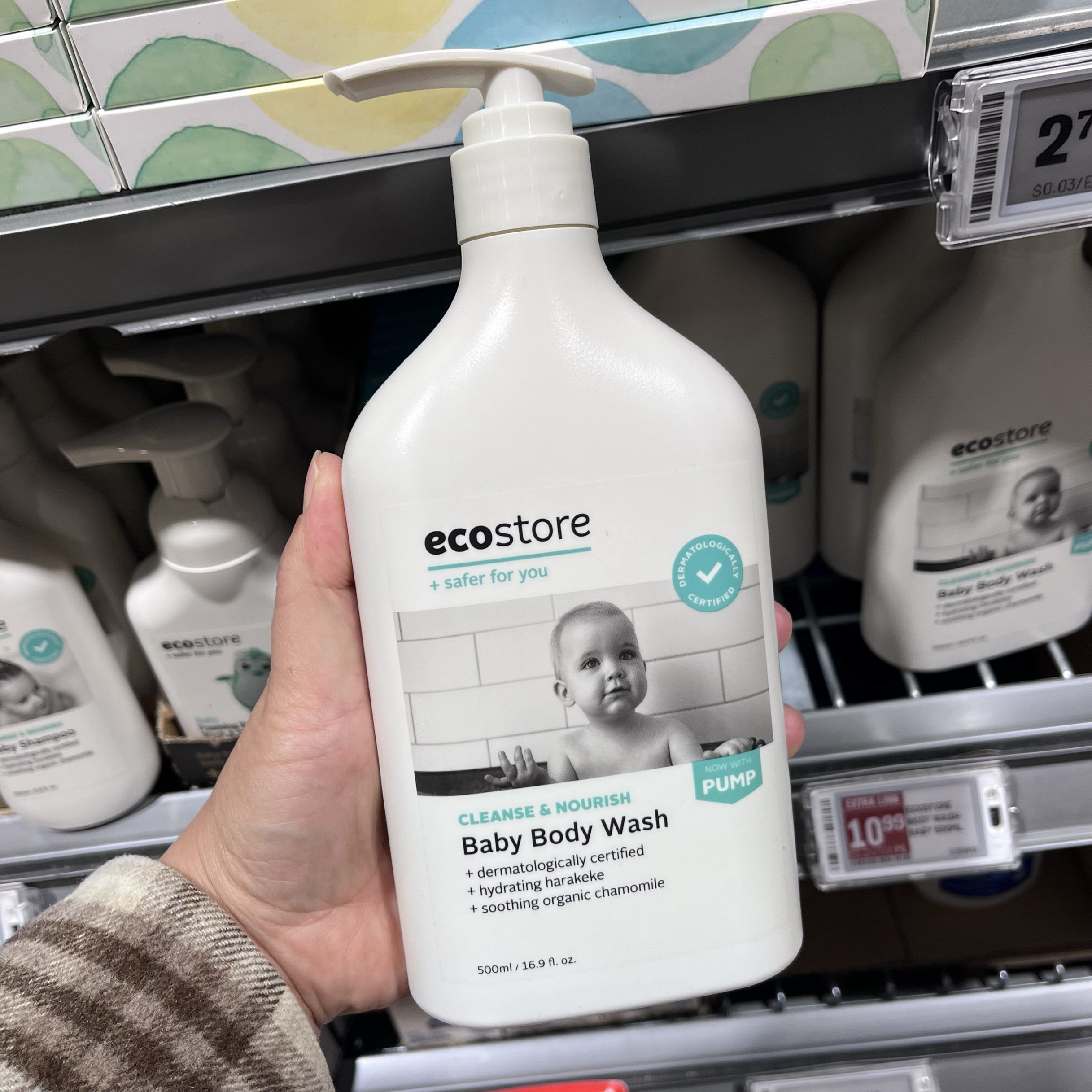 新西兰代购ecostore BabyBody Wash沐浴露500ml【全场4件包邮