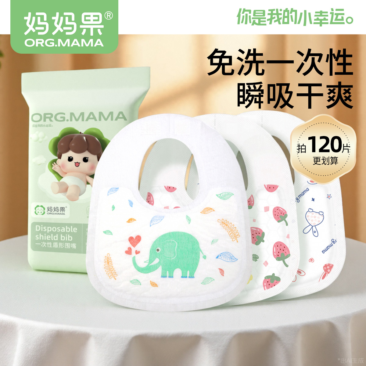 免洗一次性口水巾宝宝围嘴干爽