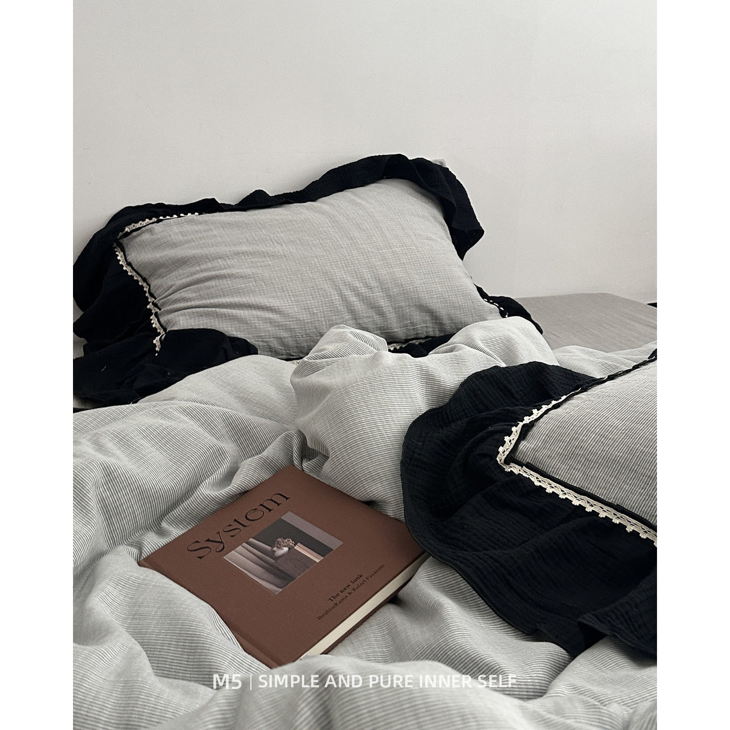 法式复古少女花边荷叶边双层纱全棉四件套纯棉床单被套床笠款床品