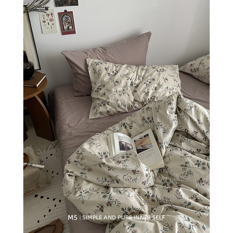 中古风复古韩式碎花四件套