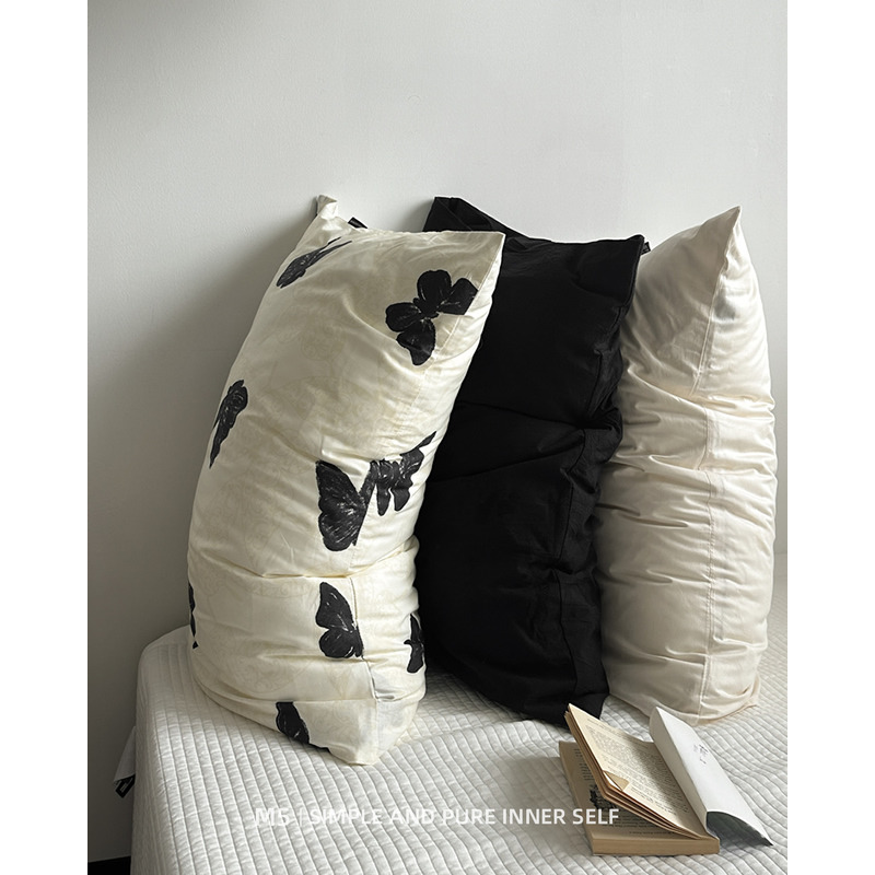 黑蝴蝶单品搭配纯棉全棉枕套