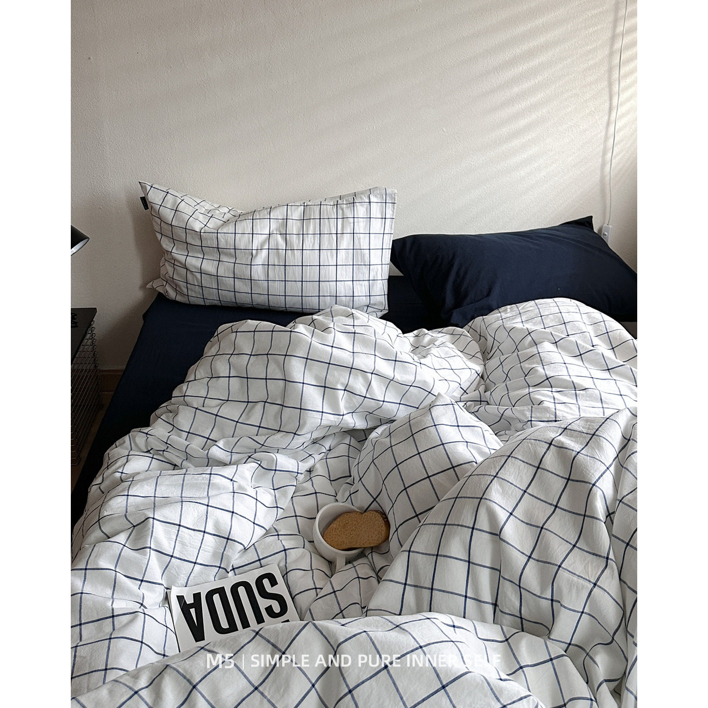 黑白格子极简风100全棉纯棉床上四件套床单被套床笠款床品三件套