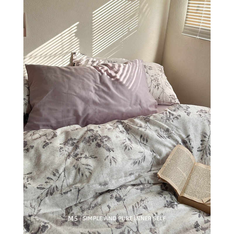 复古田园风软糯柔软双层纱全棉床上四件套纯棉床单被套床笠款床品