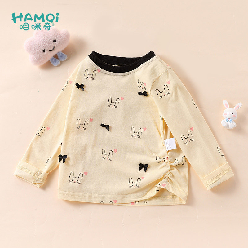 童装女童T恤儿童纯棉甜美长袖新款小童宝宝蝴蝶结装饰打底衫春装,童装/婴儿装/亲子装,T恤,淘宝优惠券,粉丝福利购,淘宝优惠卷