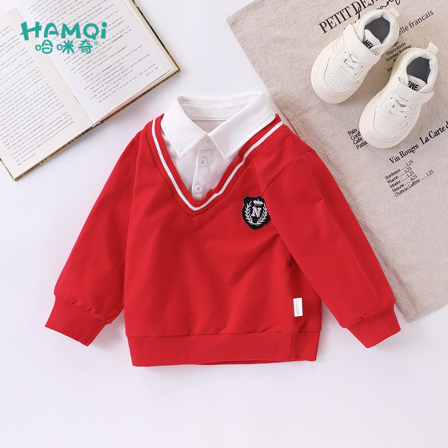 男童卫衣春秋装新款小儿童假两件英伦风帅气翻领上衣宝宝长袖童装,童装/婴儿装/亲子装,卫衣/绒衫,淘宝优惠券,粉丝福利购,淘宝优惠卷