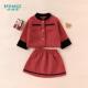 洋气大红外套新春拜年时尚 女童小香风套装 2025春秋新款 短裙两件套