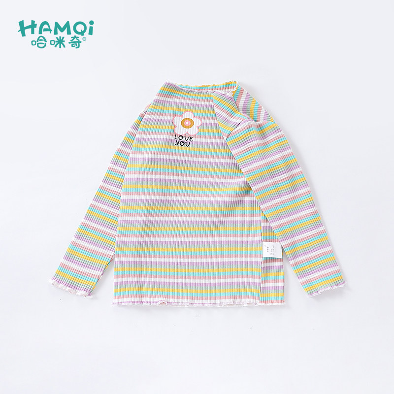 女童长袖T恤春季新款儿童纯棉彩虹条纹上衣宝宝中小童甜美打底衫,童装/婴儿装/亲子装,T恤,淘宝优惠券,粉丝福利购,淘宝优惠卷