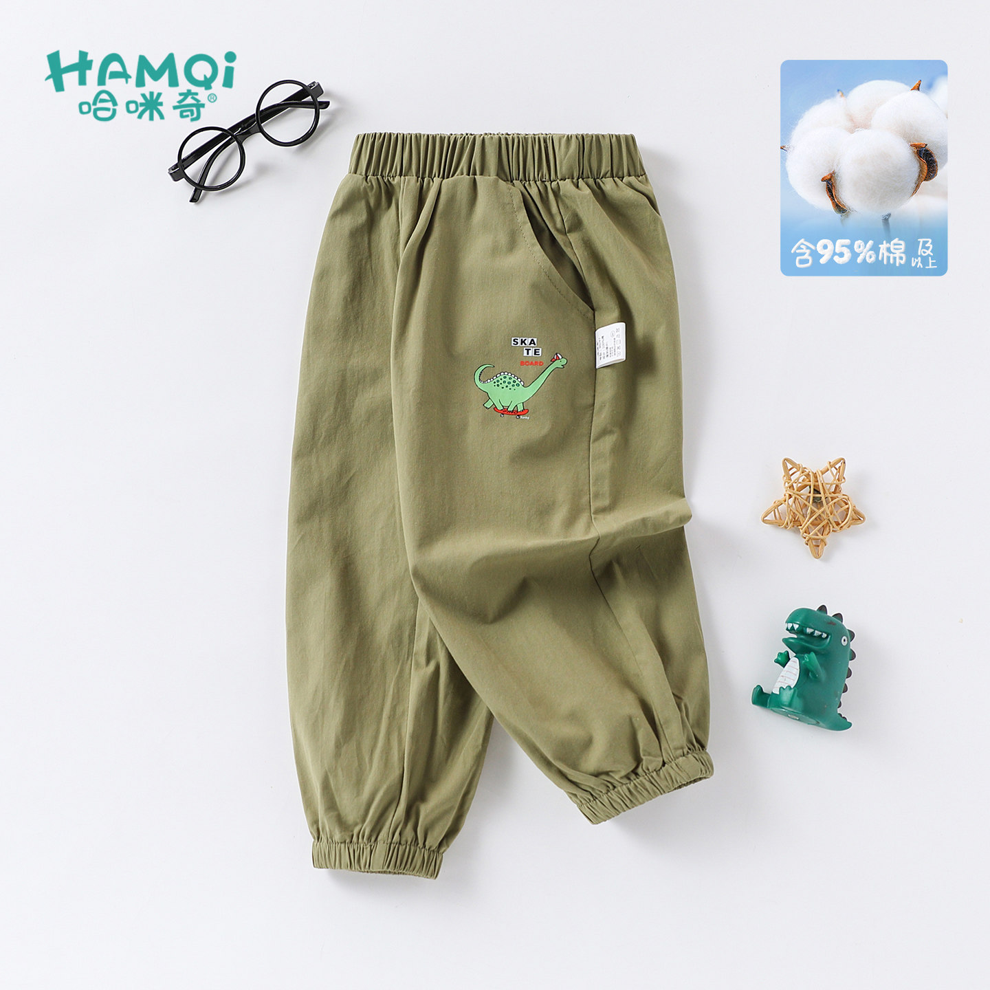 男童防蚊裤夏季新款童装宝宝纯棉卡通印花休闲裤小儿童薄款裤子潮