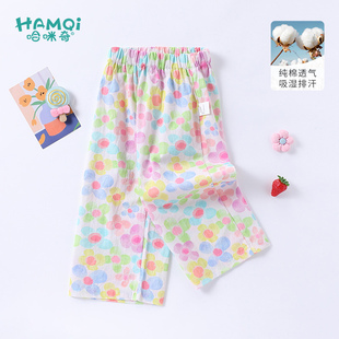 女童裤子夏季新款儿童薄款纯棉洋气阔腿裤宝宝中小童休闲宽松长裤