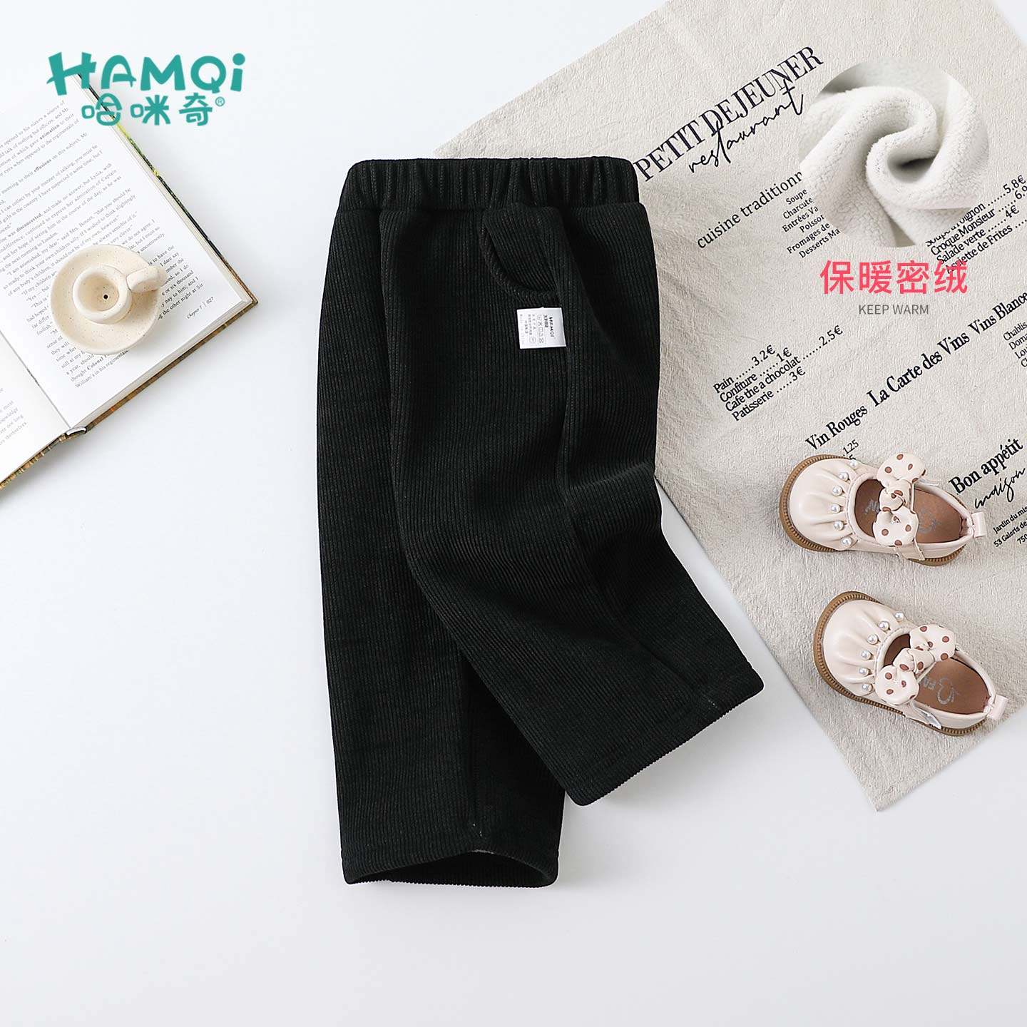 女童加绒裤子秋冬装休闲直筒裤阔腿裤小儿童宝宝新款保暖长裤童装