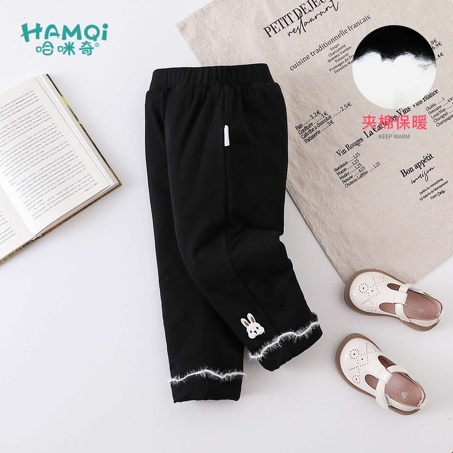 女童夹棉打底裤冬装洋气棉裤外穿裤子儿童宝宝加厚长裤休闲裤小童