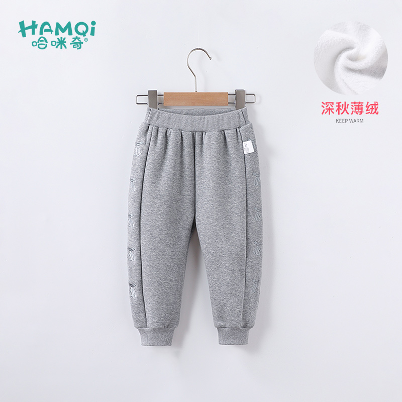 女童秋冬加绒休闲卫裤