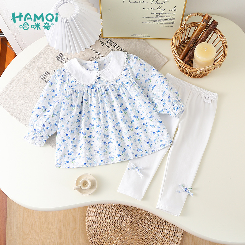 女童套装秋季新款童装小儿童洋气时髦两件套小女孩宝宝小碎花衣服